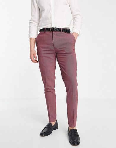 Pantaloni eleganti super skinny testurizzati bordeaux puntinato - ASOS DESIGN - Modalova