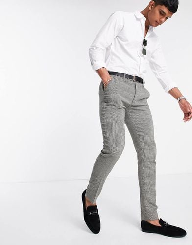 Pantaloni eleganti super skinny grigi a pied de poule - ASOS DESIGN - Modalova