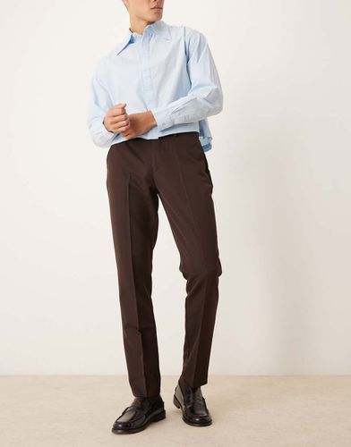 Pantaloni eleganti slim marroni - ASOS DESIGN - Modalova