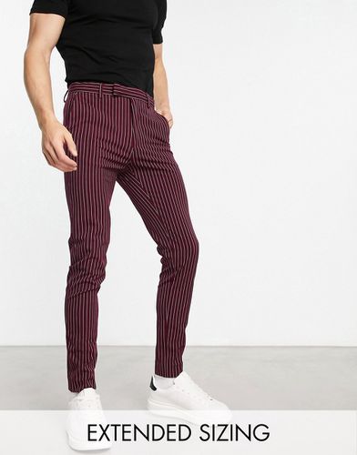 Pantaloni super skinny eleganti bordeaux gessato - ASOS DESIGN - Modalova