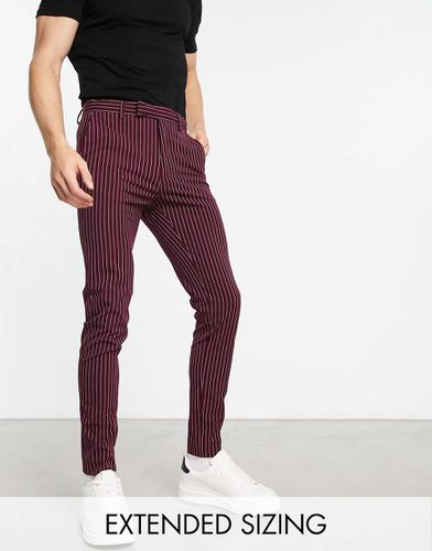 Pantaloni super skinny eleganti bordeaux gessato - ASOS DESIGN - Modalova