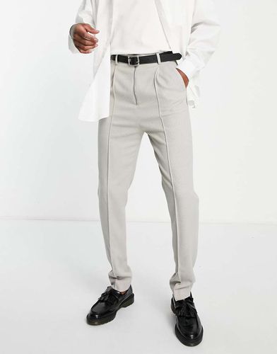 Pantaloni slim eleganti in twill ghiaccio con zip e pieghe sul davanti - ASOS DESIGN - Modalova