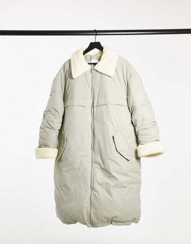 Parka con colletto in pile borg - ASOS DESIGN - Modalova