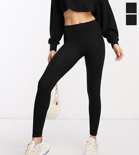 ASOS DESIGN Petite - Confezione da 2 paia di leggings neri - BLACK - ASOS Petite - Modalova