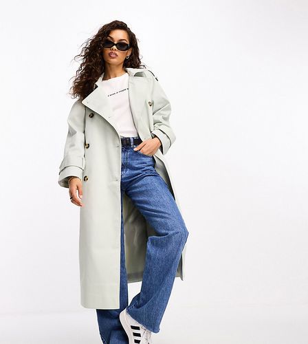 ASOS DESIGN Petite - Trench taglio lungo color salvia pallido - ASOS Petite - Modalova