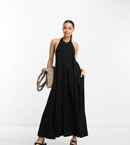 ASOS DESIGN Petite - Vestito lungo allacciato al collo nero - ASOS Petite - Modalova