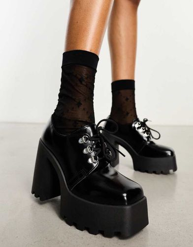 Pickle - Scarpe nere stringate con tacco e suola spessa - ASOS DESIGN - Modalova