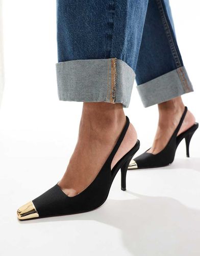 Proud - Scarpe nere con tacco, punta rivestita e cinturino posteriore - ASOS DESIGN - Modalova