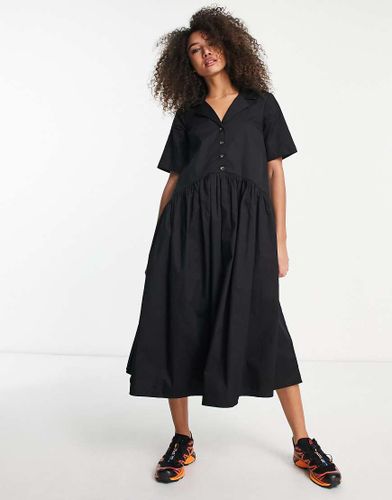 Robe babydoll mi-longue boutonnée en sergé avec col - Asos Design - Modalova
