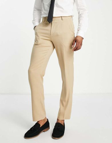 Wedding - Pantaloni da abito slim fit in micro texture grigio pietra - ASOS DESIGN - Modalova