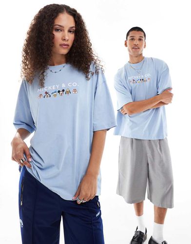 T-shirt unisex oversize azzurra con stampa Disney di Topolino e amici - ASOS DESIGN - Modalova