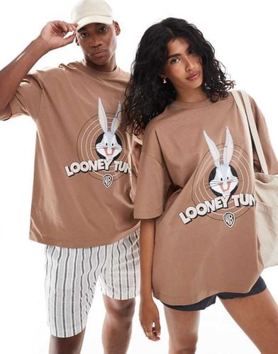 T-shirt unisex oversize con stampa Bugs Bunny sei Looney Tunes su licenza - ASOS DESIGN - Modalova