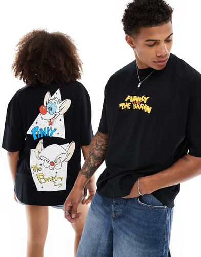 T-shirt unisex oversize nera con grafiche "Mignolo e Prof" - ASOS DESIGN - Modalova