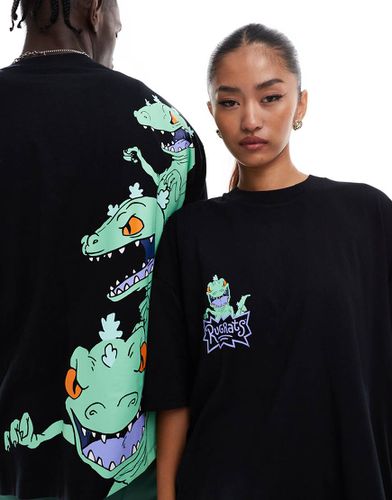 T-shirt unisex oversize nera con stampa dei Rugrats - ASOS DESIGN - Modalova