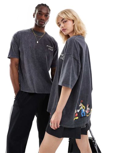 T-shirt unisex oversize slavato con stampa Disney di Topolino e amici - ASOS DESIGN - Modalova