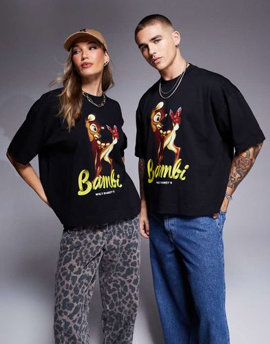 T-shirt unisex pesante oversize nera con stampa di Bambi - ASOS DESIGN - Modalova