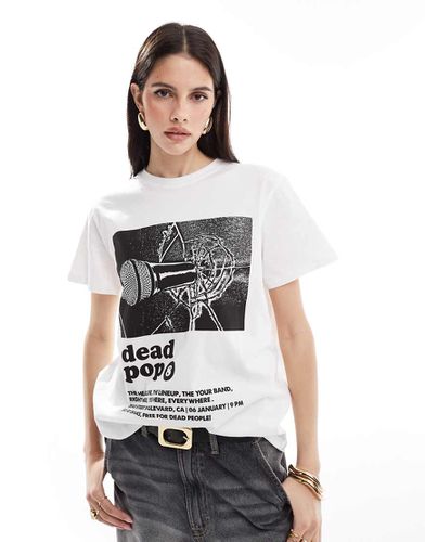 T-shirt vestibilità classica bianca con grafica di gruppo musicale - ASOS DESIGN - Modalova