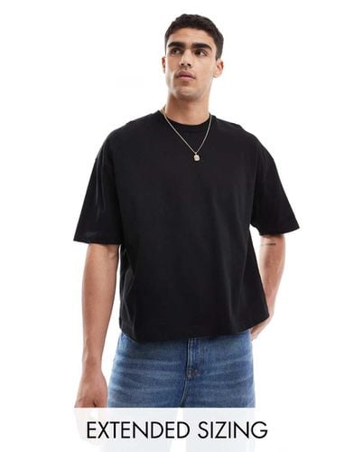 T-shirt basic squadrata oversize pesante da 240 gsm nera - ASOS DESIGN - Modalova