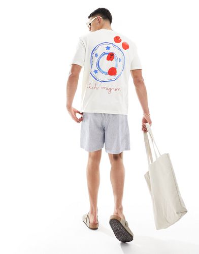 T-shirt comoda sporco con stampa artistica astratta sul retro - ASOS DESIGN - Modalova