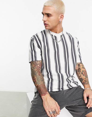 T-shirt comoda nera e grigia a righe - ASOS DESIGN - Modalova