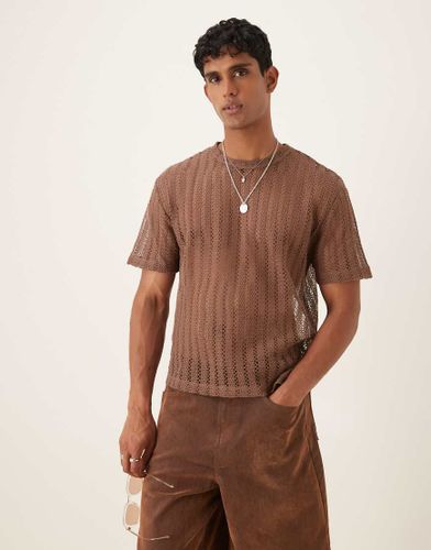 T-shirt décontracté en maille au crochet - Asos Design - Modalova