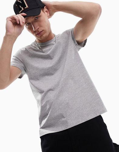 T-shirt girocollo con maniche con risvolto mélange - ASOS DESIGN - Modalova