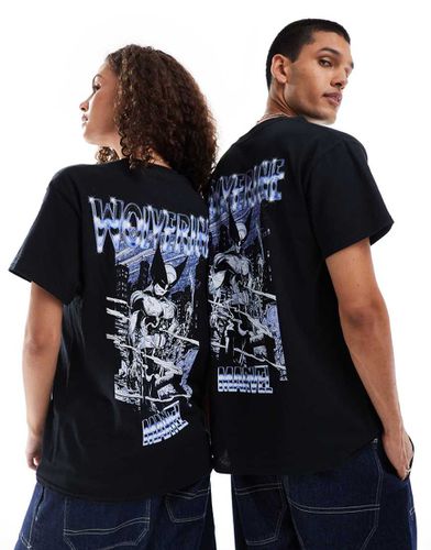 T-shirt oversize unisex nera con grafiche Marvel di Wolverine - ASOS DESIGN - Modalova