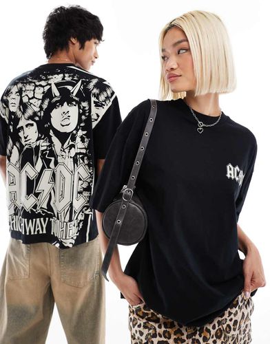 T-shirt oversize unisex nera con stampa degli AC/DC - ASOS DESIGN - Modalova