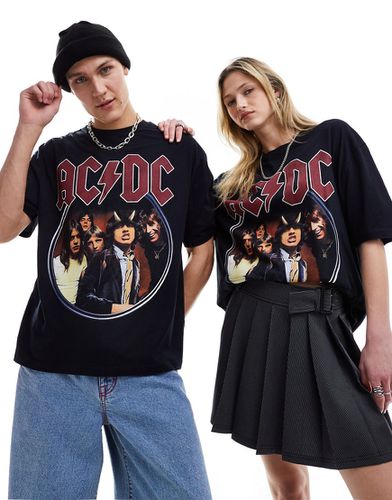 T-shirt oversize unisex nera con stampa della band "AC/DC" - ASOS DESIGN - Modalova