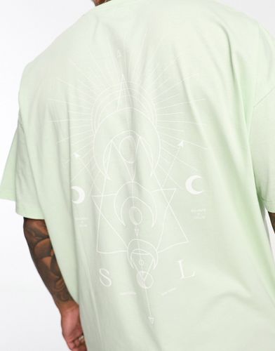 T-shirt oversize chiaro con stampa celestiale sul retro - ASOS DESIGN - Modalova
