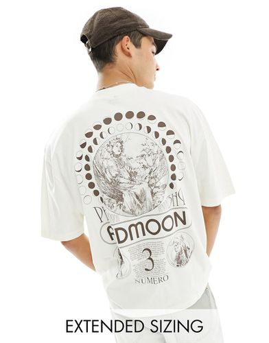 T-shirt oversize beige con stampa celestiale sul retro - ASOS DESIGN - Modalova