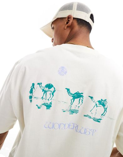 T-shirt oversize sporco con stampa di cammelli sul retro - ASOS DESIGN - Modalova