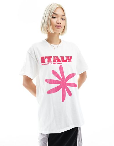 T-shirt oversize bianca con grafica "Italy" - ASOS DESIGN - Modalova