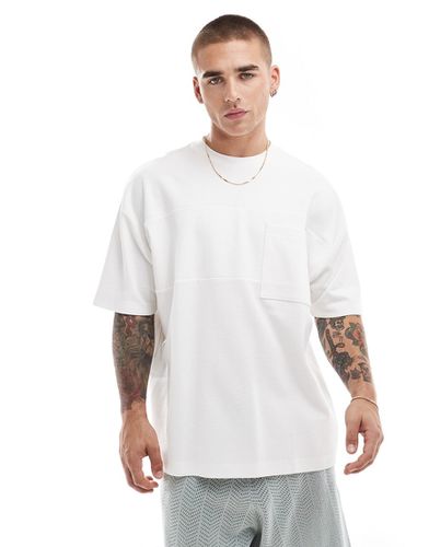 T-shirt oversize bianca con pannello - ASOS DESIGN - Modalova