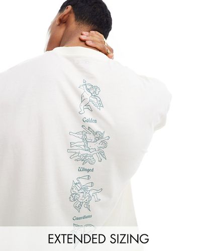 T-shirt oversize bianca con stampa di cherubini sulla schiena - ASOS DESIGN - Modalova