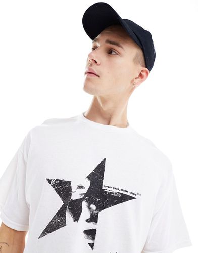 T-shirt oversize bianca con stampa di stella sul davanti - ASOS DESIGN - Modalova