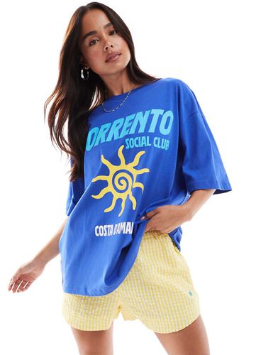 T-shirt oversize con stampa grafica con sole di Sorrento, colore - ASOS DESIGN - Modalova