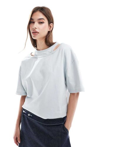 T-shirt oversize doppio strato grigia - ASOS DESIGN - Modalova