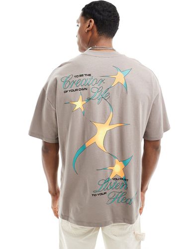 T-shirt oversize con stampa celestiale sul retro - ASOS DESIGN - Modalova