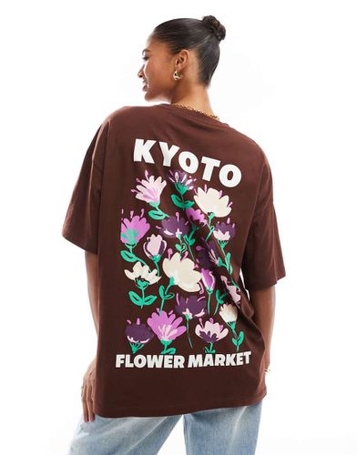 T-shirt oversize fungo con stampa "Kyoto Flower Market" - ASOS DESIGN - Modalova