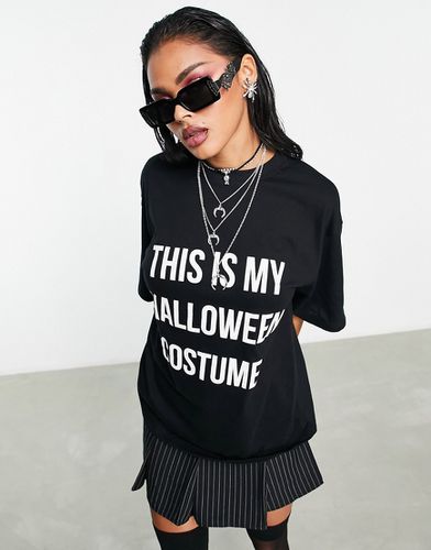 T-shirt oversize nera con stampa "This is my halloween costume" - ASOS DESIGN - Modalova