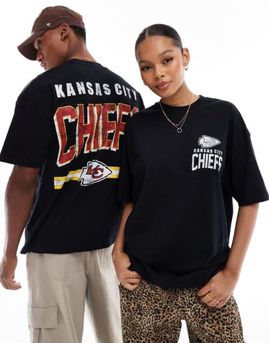 T-shirt oversize nera con stampe "NFL Kansas City Chiefs" su licenza - ASOS DESIGN - Modalova