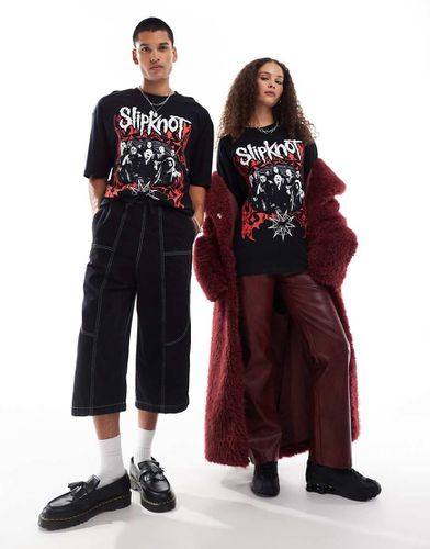 T-shirt oversize nera con stampe "Slipknot" - ASOS DESIGN - Modalova