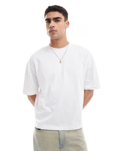 T-shirt oversize pesante squadrata bianca - ASOS DESIGN - Modalova