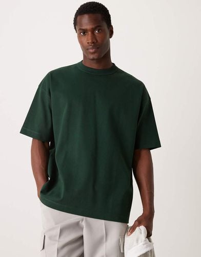 T-shirt premium oversize in tessuto interlock da 300 gsm - ASOS DESIGN - Modalova