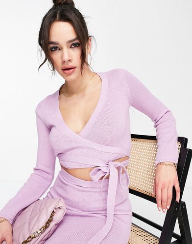 Top avvolgente in maglia, colore lilla in coordinato - ASOS DESIGN - Modalova