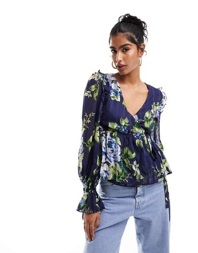 Top arricciato a fiori - ASOS DESIGN - Modalova