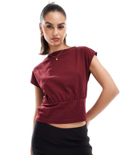 Top bordeaux stretto in vita - ASOS DESIGN - Modalova