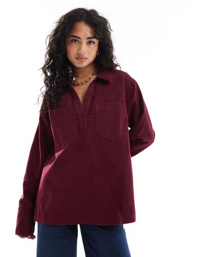 Top stile rugby in denim bordeaux - ASOS DESIGN - Modalova