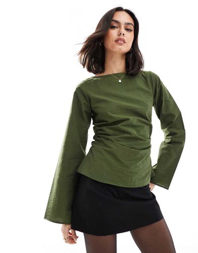 Top verde raccolto in vita con scollo a barchetta - ASOS DESIGN - Modalova